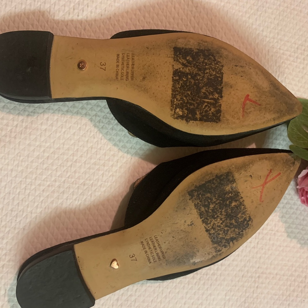 Mimco Black & Silver Epoque Flats Shoes Sz6 Flower Crystals motif stunning🤎 - Picture 6 of 10